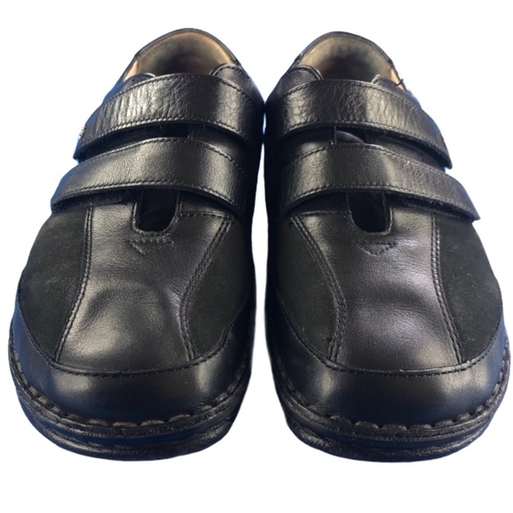 Finn Comfort Black Leather & Suede Velcro Strap Comfort Orthopedic Shoes Sz 39 - Picture 3 of 10